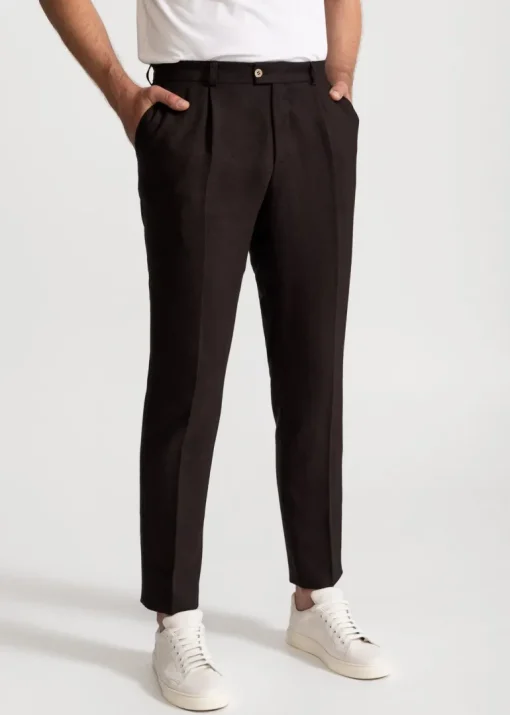The Romana Linen Trousers Dark Brown<De IONESCU Best Sale