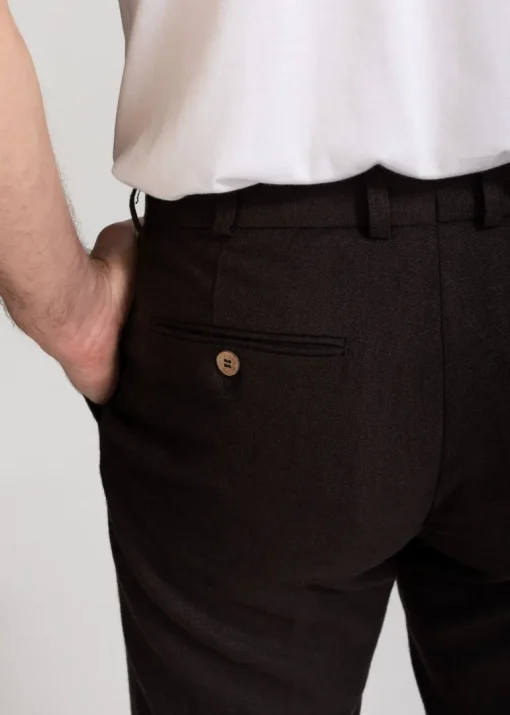 The Romana Linen Trousers Dark Brown<De IONESCU Best Sale