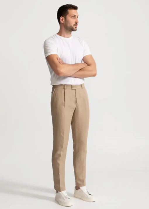 The Romana Linen Trousers Sand<De IONESCU New