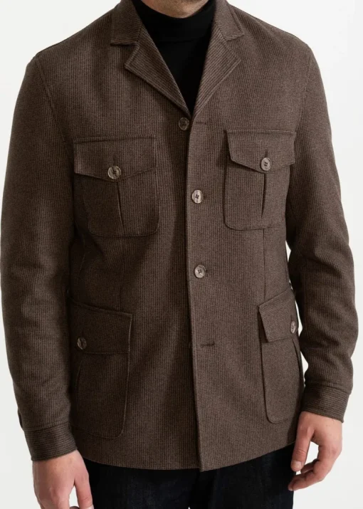 The Safari Wool Jacket Chambray Brown<De IONESCU Hot