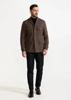 The Safari Wool Jacket Chambray Brown<De IONESCU Hot