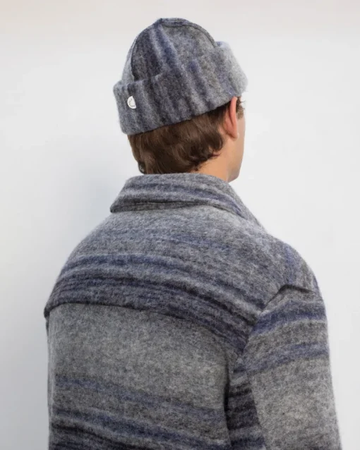 Thick Overshirt Wool-Blend Grey Stripe<Rotholz Cheap
