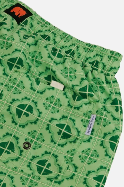 Tiles Swim Shorts Aqua Green<Trendsplant Cheap