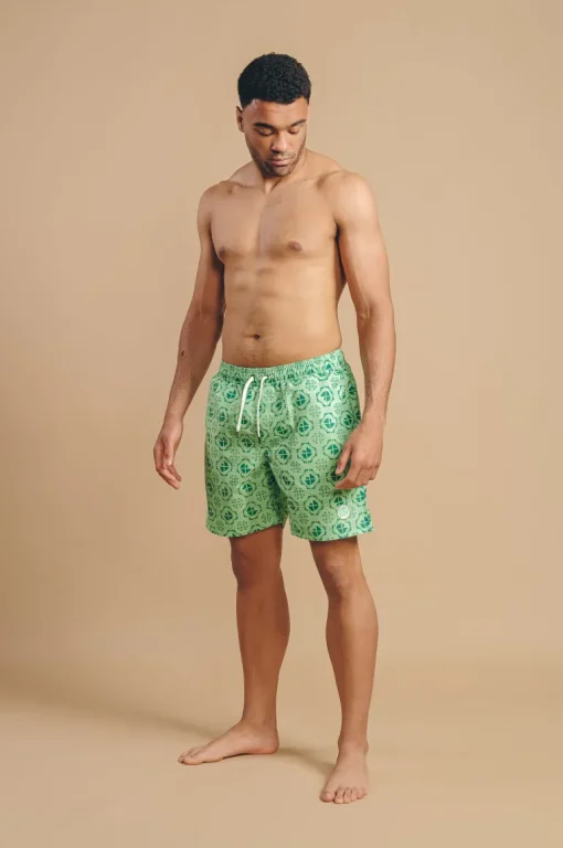 Tiles Swim Shorts Aqua Green<Trendsplant Cheap