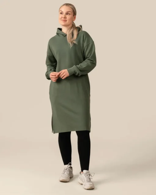 Hoodie Dress Sage Green<Toive Best Sale