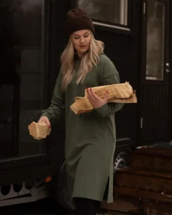Hoodie Dress Sage Green<Toive Best Sale