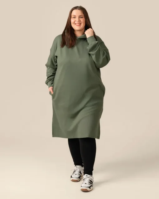 Hoodie Dress Sage Green<Toive Best Sale