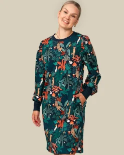 Puff Sleeve Dress Tropical Forest<Toive Hot