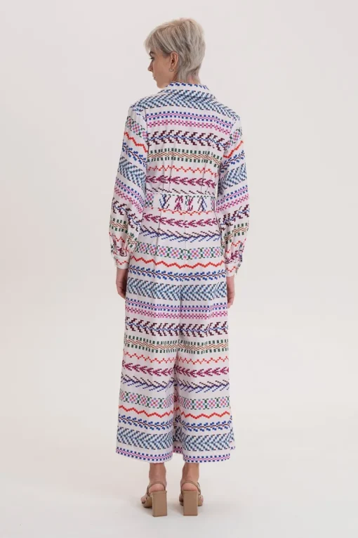 Tolna Poplin Jumpsuit Pixel White<TOMCSANYI Best Sale