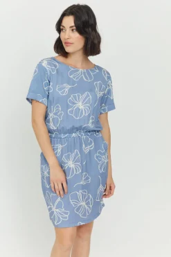 Valera Kuvioitu Mekko Sininen<Mazine Sale