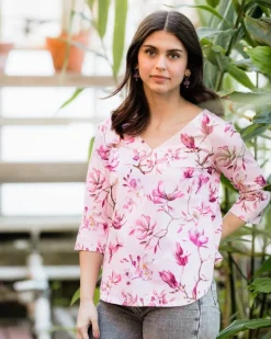 Vera Blouse Ballet of Blossoms Pink<Nakoa Clearance