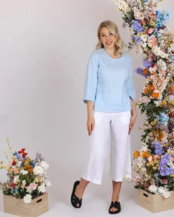 Vera Linen Blouse Sky Blue<Nakoa Hot