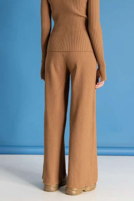 Vera Ribbed Pants Caramel<Salanida Best Sale