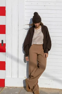 Vera Ribbed Pants Caramel<Salanida Best Sale