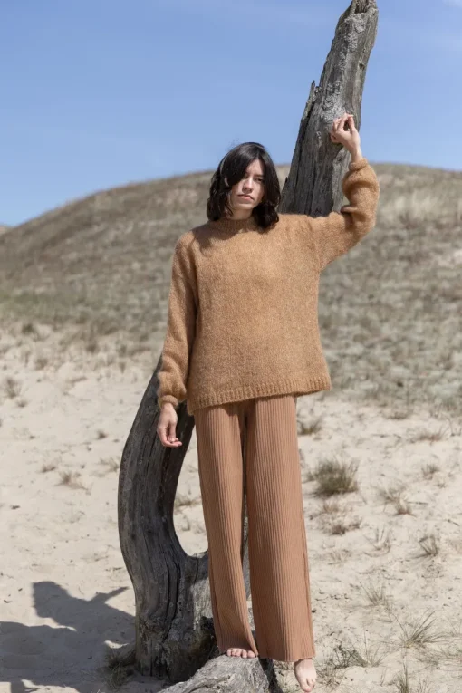 Vera Ribbed Pants Caramel<Salanida Best Sale