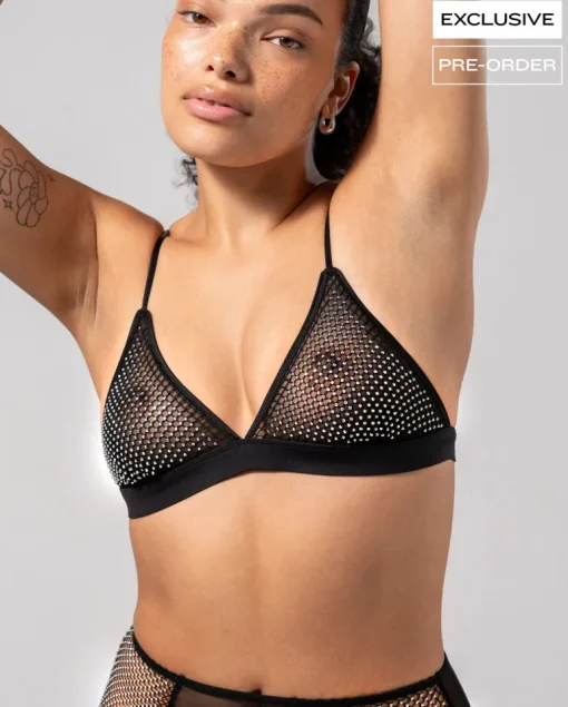 Verkkokangas Bralette Musta/Hopea<UNDERSTATEMENT Shop