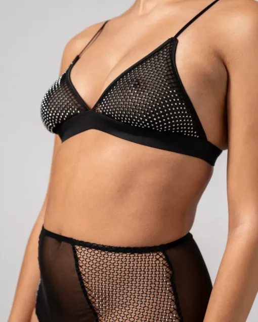Verkkokangas Bralette Musta/Hopea<UNDERSTATEMENT Shop