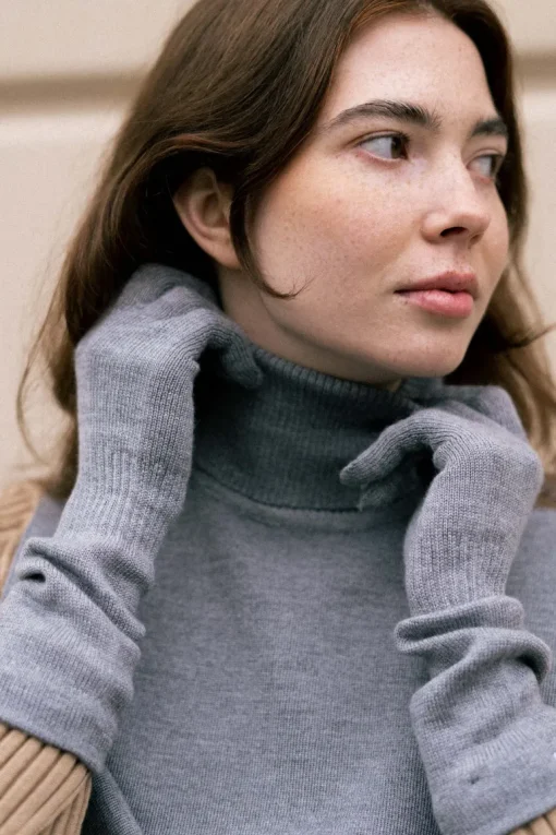 Via Merino Wool Gloves Light Grey<Salanida Online