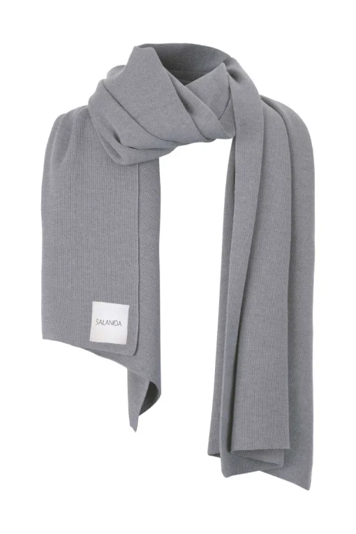 Via Merino Wool Scarf Light Grey<Salanida New
