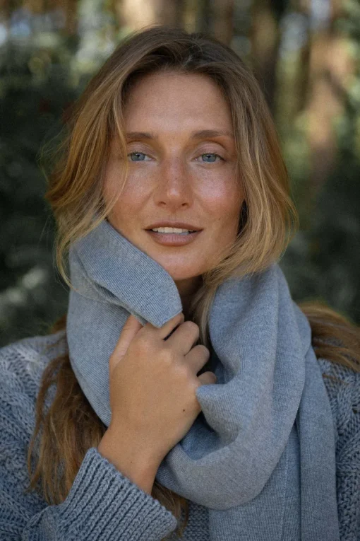 Via Merino Wool Scarf Light Grey<Salanida New