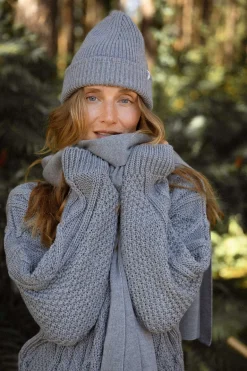 Via Merino Wool Scarf Light Grey<Salanida New