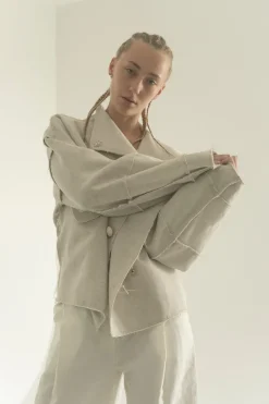 Vinnytska Vezha Oversize Takki Luonnonvalkoinen<KM by LANGE New