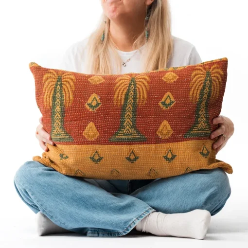 Vintage Kantha Pillowcase Palms 2<Nest Factory Hot