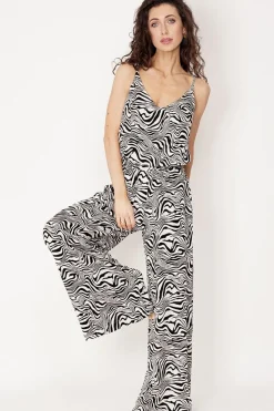 Viskoosi Printtitoppi Musta-Valkoinen<ANGELL Fashion