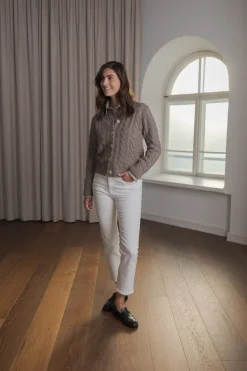 Vivianna Villa-Kashmir Palmikkoneuletakki Nougat<Original Story Flash Sale