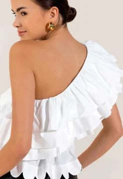 Voltaire Yksiolkaiminen Röyhelötoppi Valkoinen<Scarlett Poppies Best Sale