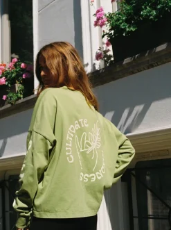 Vondel Cultivate Kindness Long Sleeve T-Shirt Turtle Green<Veld New