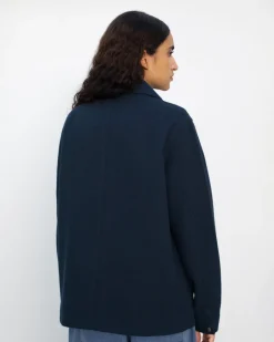 Waffle Field Unisex Shirt Navy<Rotholz Cheap