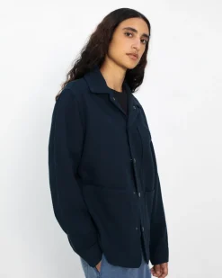 Waffle Field Unisex Shirt Navy<Rotholz Cheap