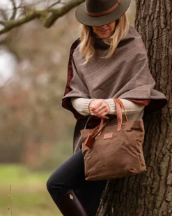 Waxed Cotton Tote Brown<THE DUST COMPANY Best