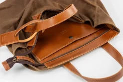 Waxed Cotton Tote Brown<THE DUST COMPANY Best