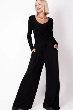 Wide Bamboo Trousers Black<ANGELL Cheap