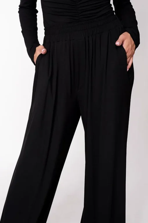 Wide Bamboo Trousers Black<ANGELL Cheap