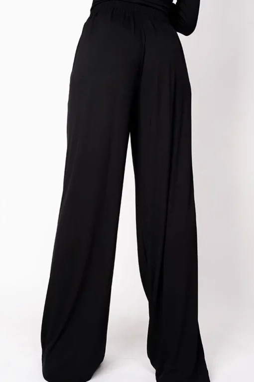Wide Bamboo Trousers Black<ANGELL Cheap