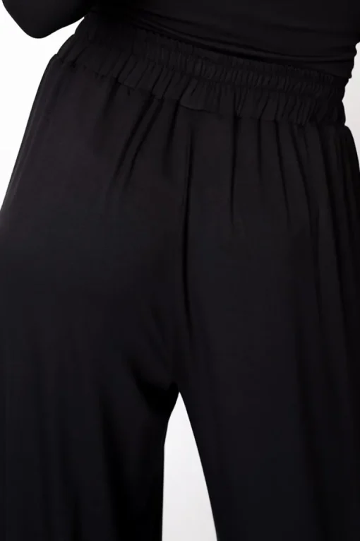 Wide Bamboo Trousers Black<ANGELL Cheap