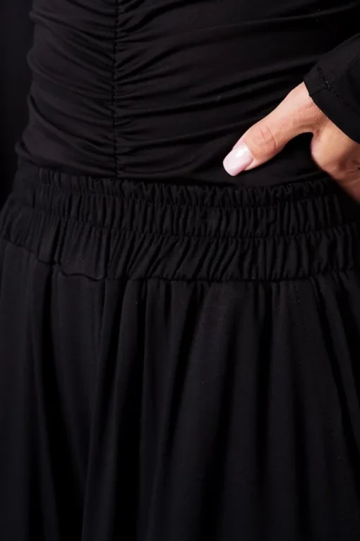 Wide Bamboo Trousers Black<ANGELL Cheap