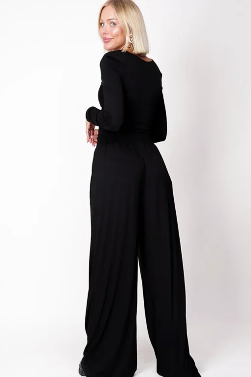 Wide Bamboo Trousers Black<ANGELL Cheap