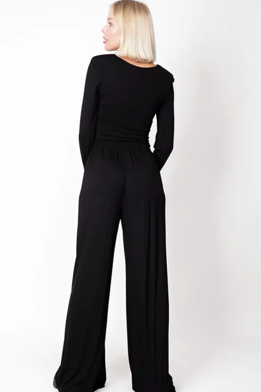 Wide Bamboo Trousers Black<ANGELL Cheap