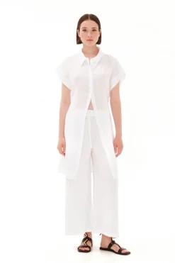 Wide Leg Linen Pants White<Haris Cotton Cheap