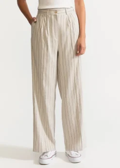 Women's Figa Linen Trousers Beige Stripes<De IONESCU Discount