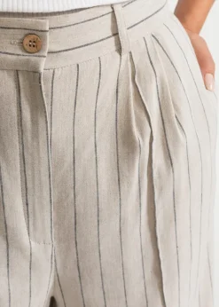 Women's Figa Linen Trousers Beige Stripes<De IONESCU Discount