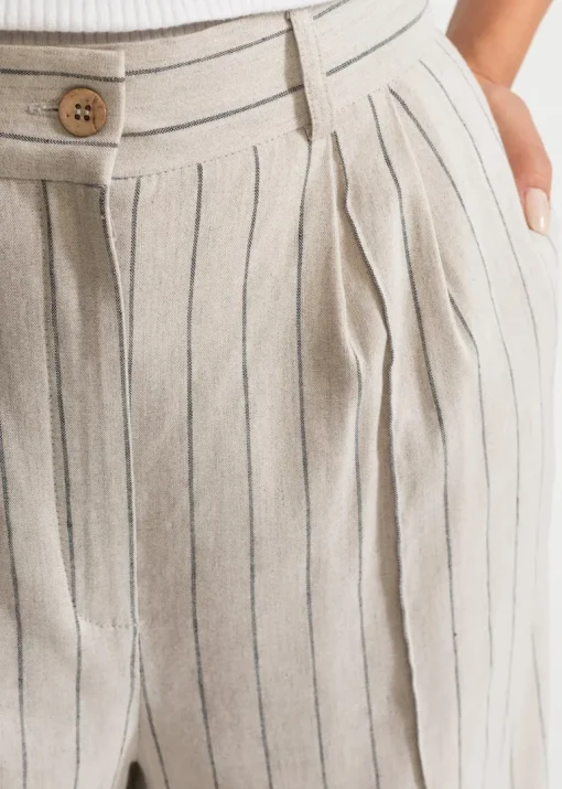 Women's Figa Linen Trousers Beige Stripes<De IONESCU Discount