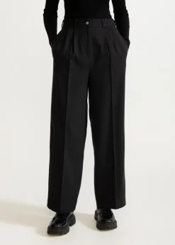 Women's Figa Wool Herringbone Wool Bootcut Pants Black<De IONESCU Hot