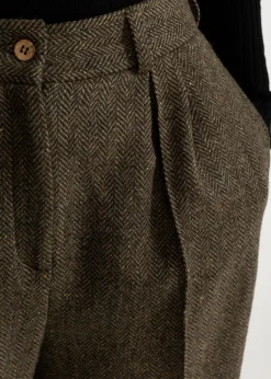 Women's Figa Wool Herringbone Wool Bootcut Pants Green<De IONESCU Outlet