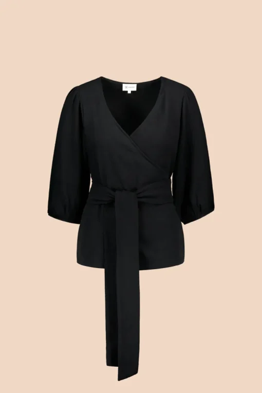 Wrap Blouse Musta<KAIKO Outlet