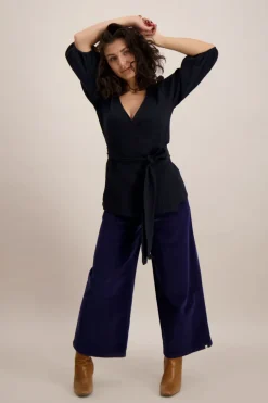 Wrap Blouse Musta<KAIKO Outlet